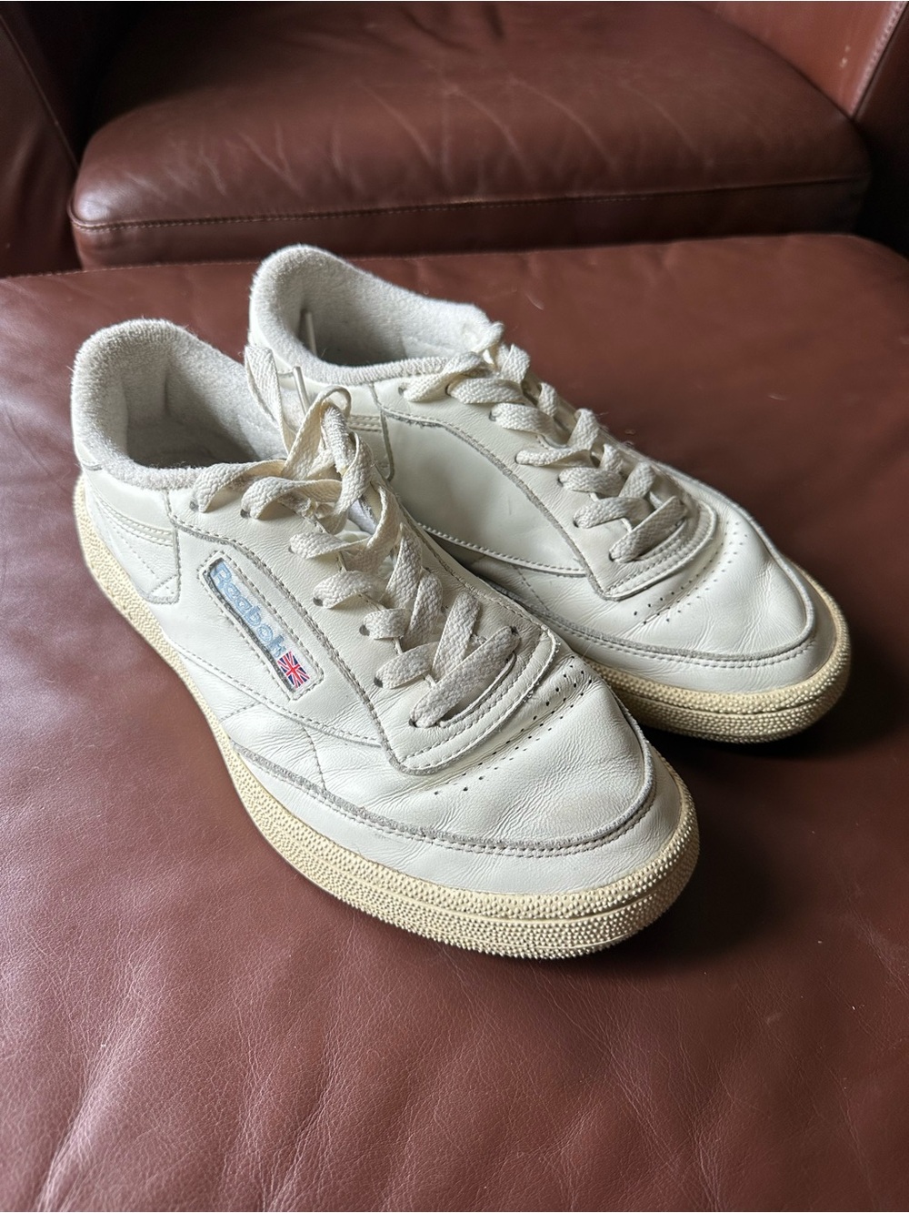 Reebok Vintage White/Cream Leather Sneakers